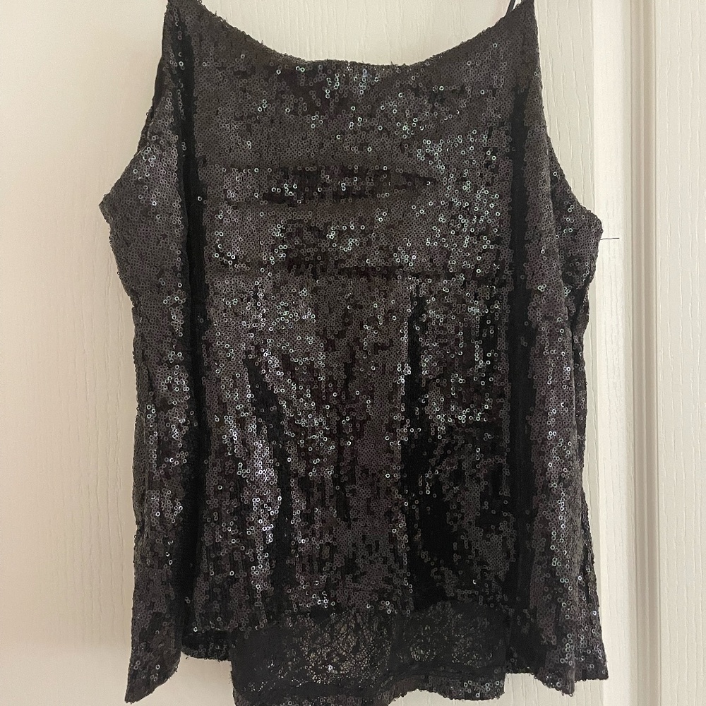 Black Sequin Fancy Top Painted Threads